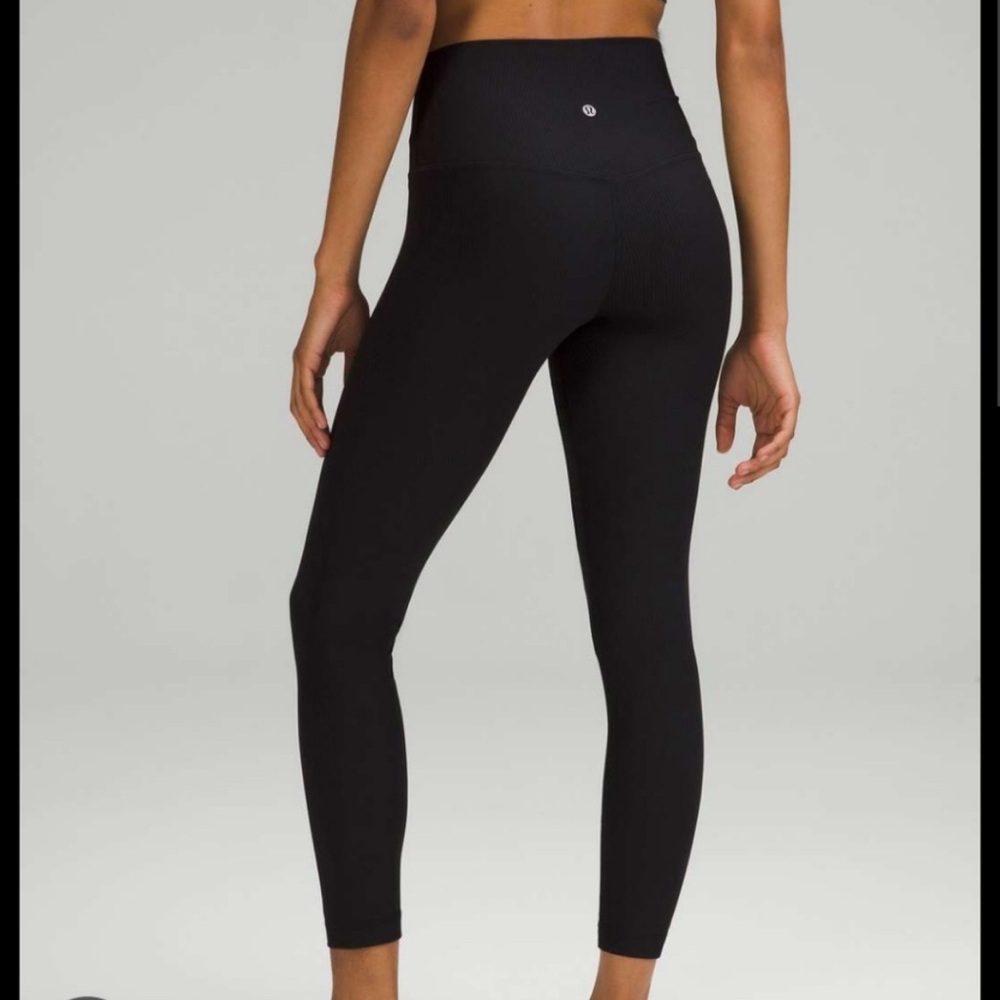 Lululemon Align High Rise Pants, Ribbed, Black, Size 6